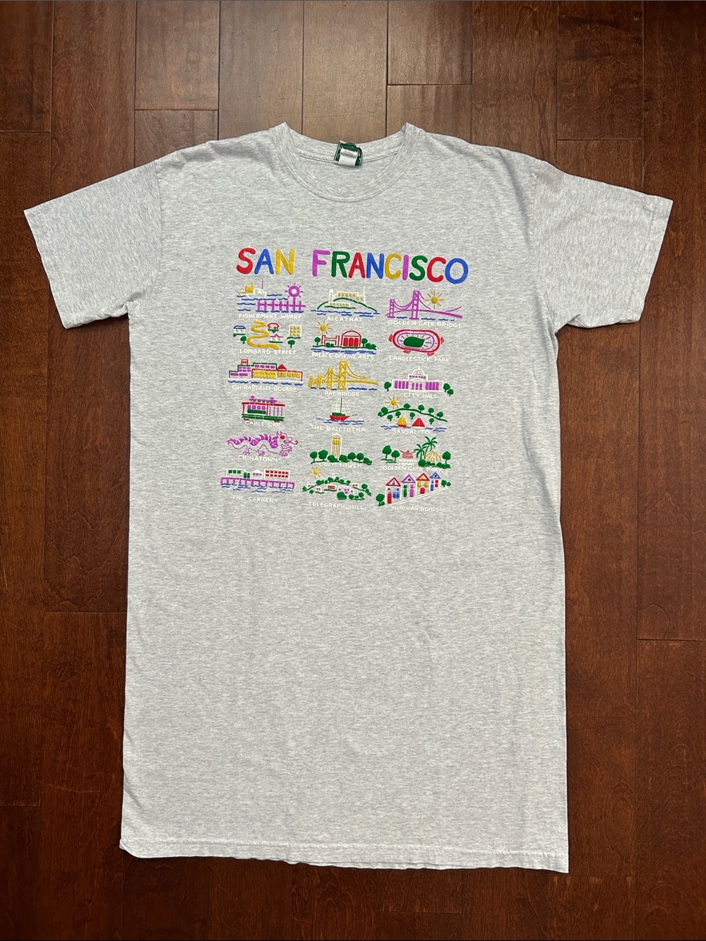 Vintage Gaziani San Francisco T-Shirt Nightgown Sleep Dress, OSFM
